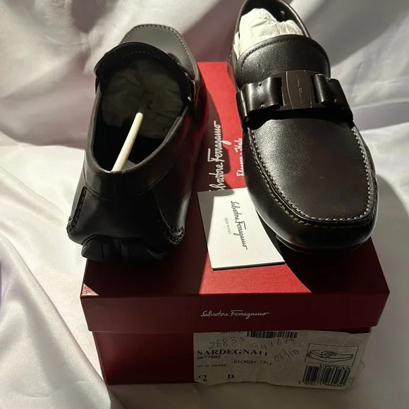 Salvatore Ferragamo Hickory Calf Shoes size 12 D